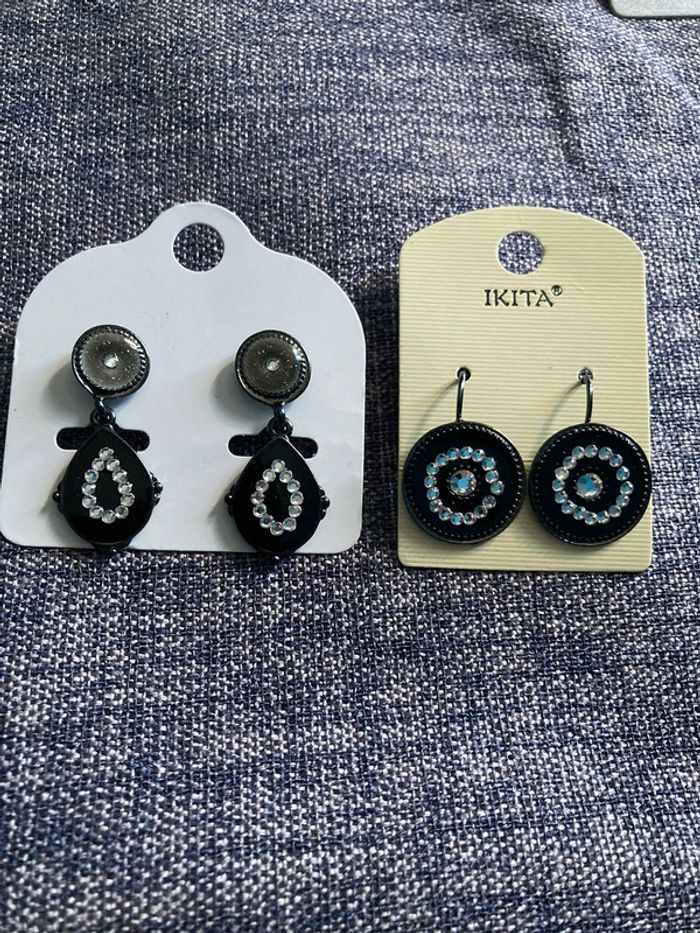 Lot 2 paires de boucles oreilles