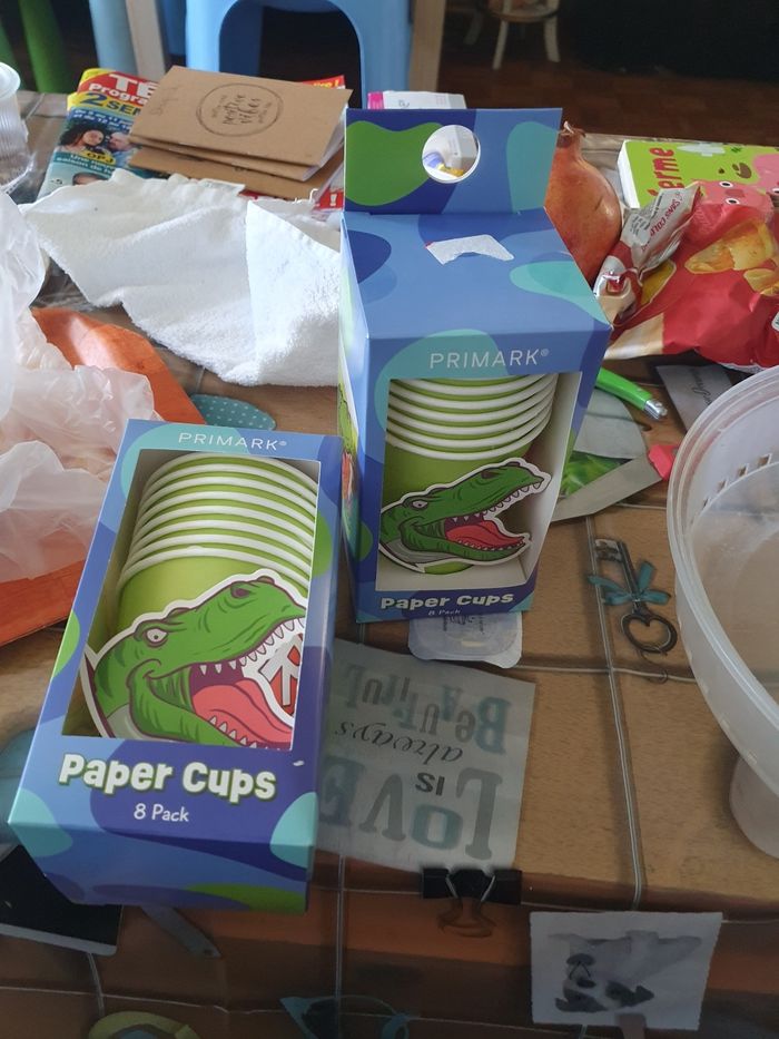 Gobelets carton dinosaure