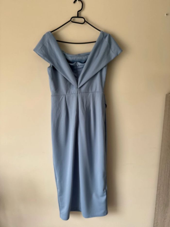 👗Magnifique robe de soirée ou sortie bleu- shell - neuf sans étiquette- taille40 - photo numéro 6