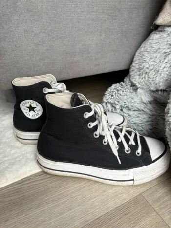Converses montantes plateformes noires - taille 38 👟
