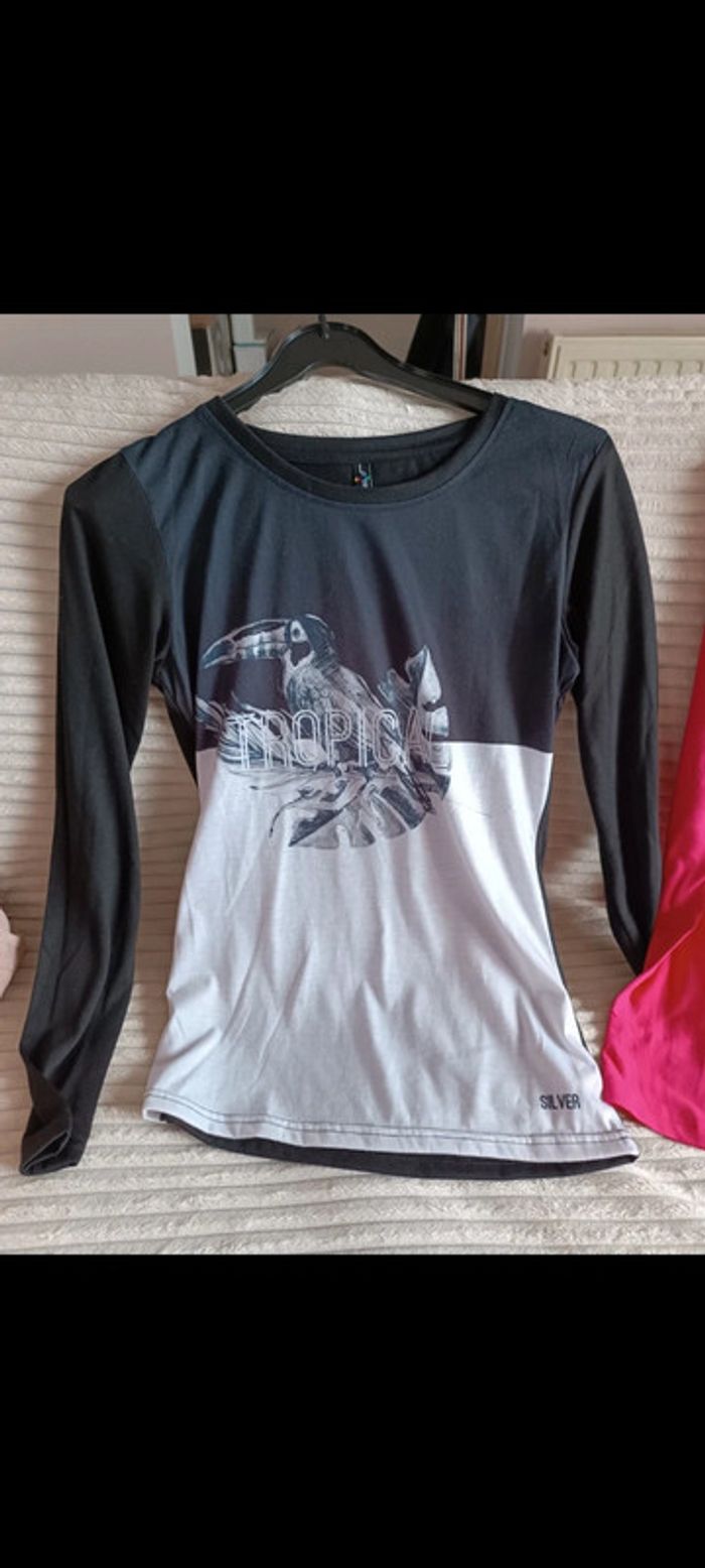 T-shirt noir perroquet - taille L - neuf - photo numéro 7