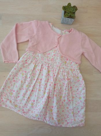 Robe fleurie In extenso 80 cm + boléro