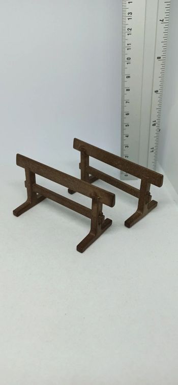 2 barrières couleur bois marron foncé playmobil