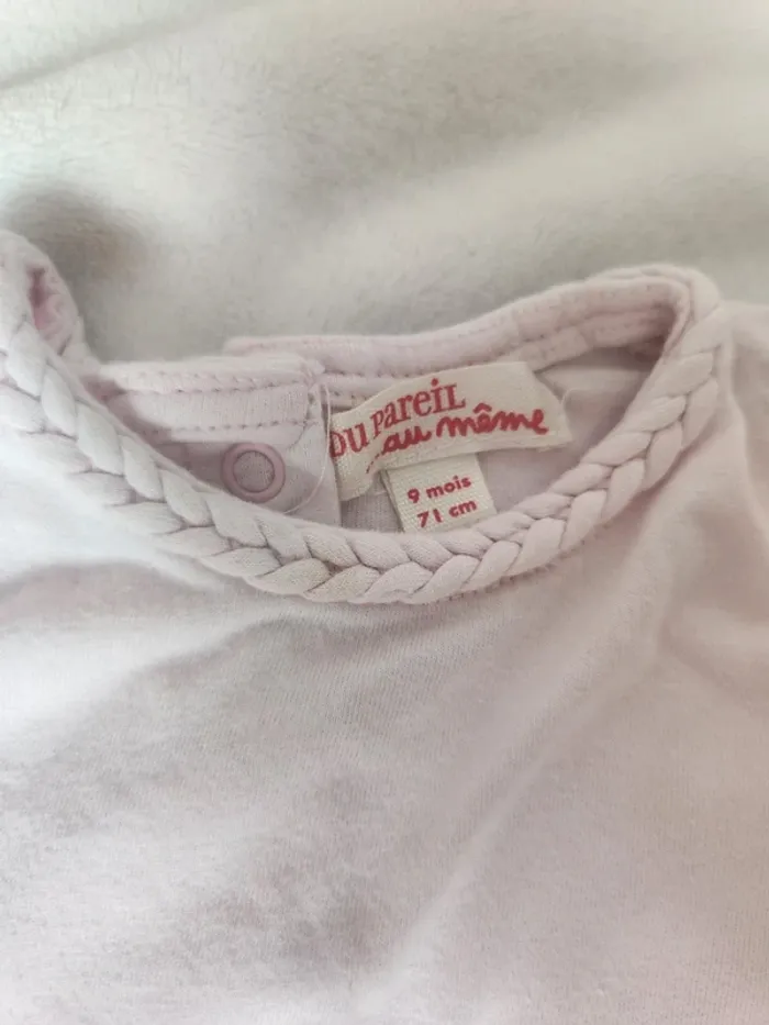 Magnifique lot bébé fille rose motif liberty jogging sweat salopette bandeau haut Dpam 9 mois - photo numéro 12