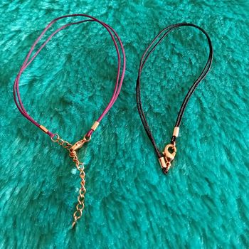 Lot de 2 bracelets cordon attaches en plaqué or