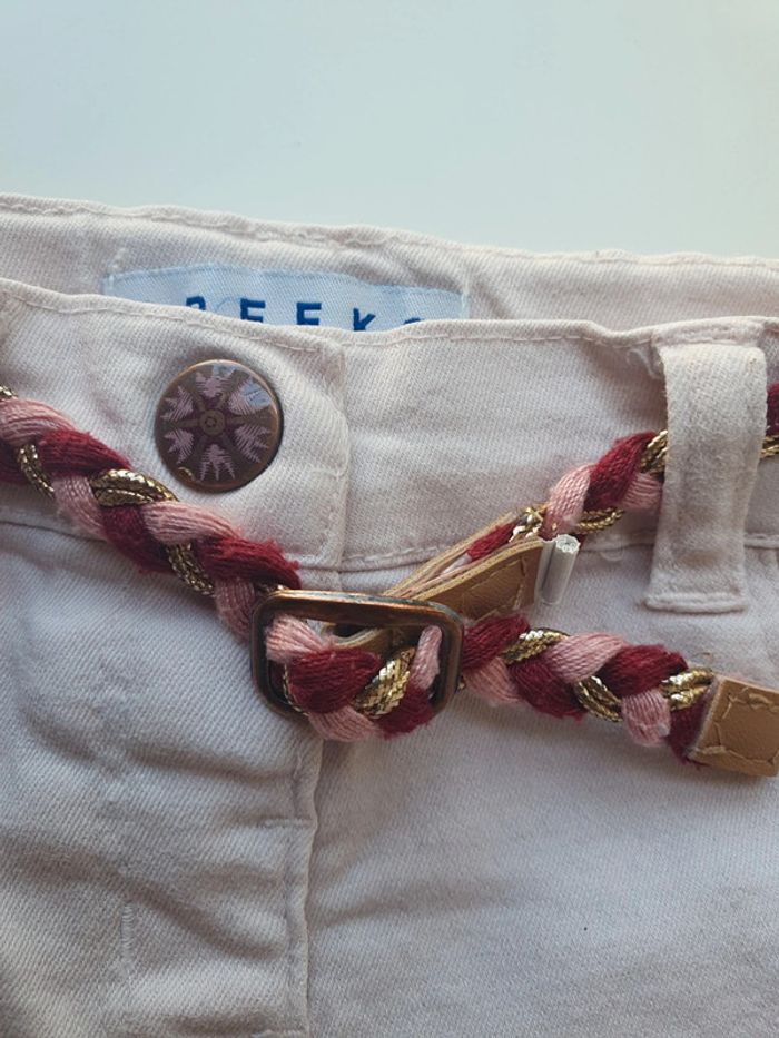 Pantalon rose Creeks taille 12 mois avec ceinture tressée - photo numéro 6