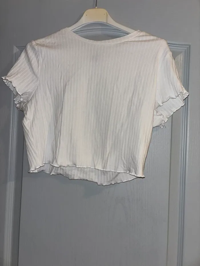 Tee shirt court blanc shein taille L NEUF