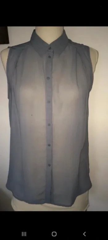 Blouse avec col gris bleu h&m taille xs
