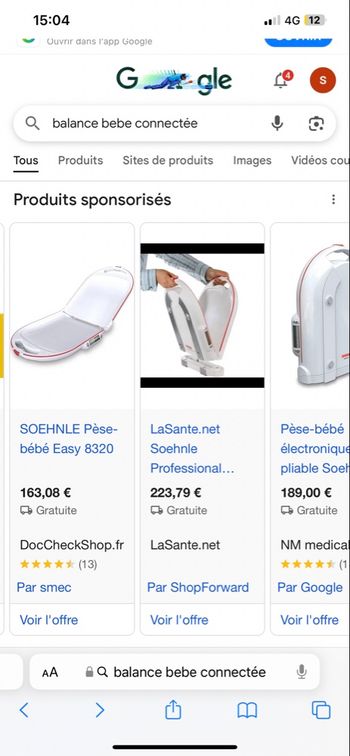 Pèse bébé pliable connecté 