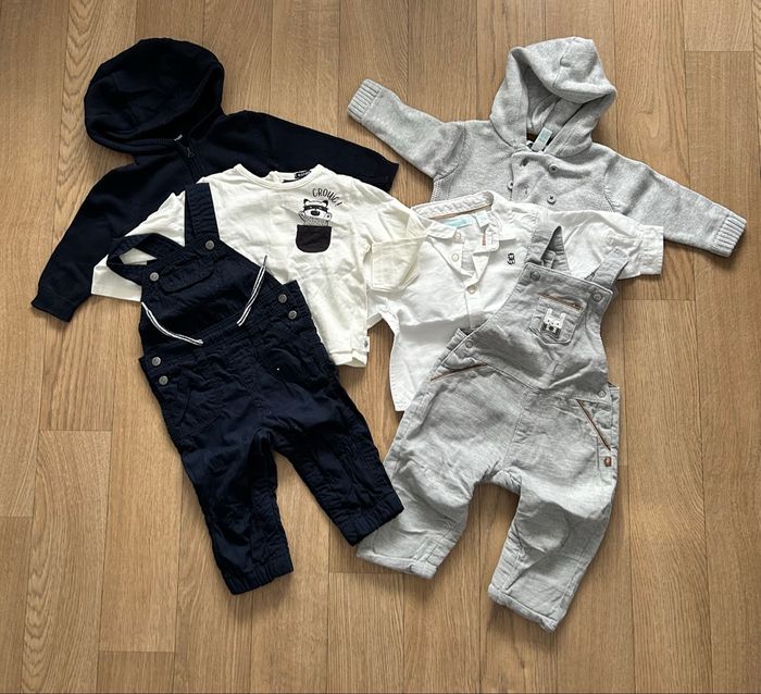 Lot 2 ensembles salopettes bébé garçon 6mois