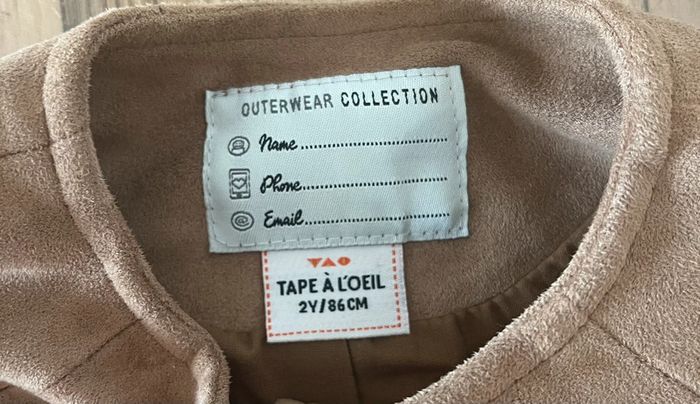 🤎 Veste en daim marron – 24 mois – Tape à l'oeil 🧸 - photo numéro 4