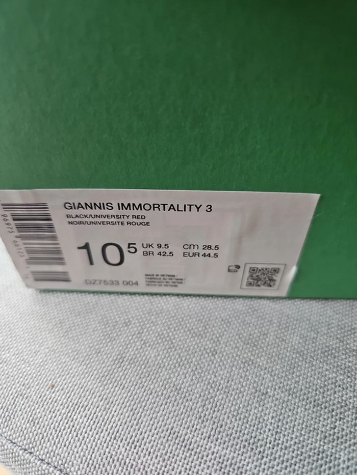 🔥Giannis Immortality 3 Black/University Red T 44.5🏀 - photo numéro 8