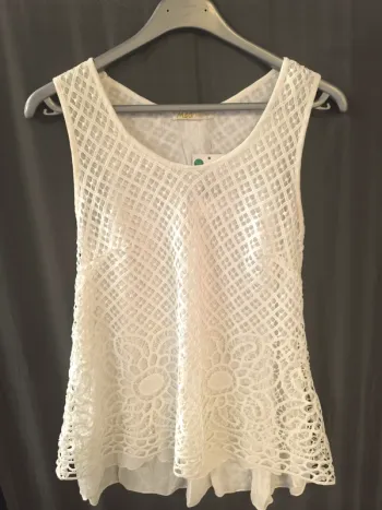 316940 débardeur crème dentelle femme M