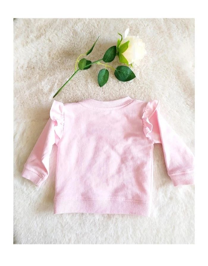 Sweat coton rose bébé fille 1 mois mi-saison - photo numéro 2