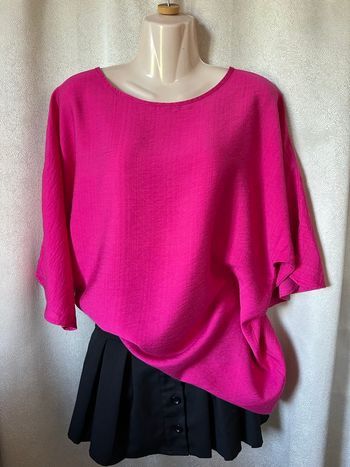 Large tunique asymétrique rose fuchsia XL