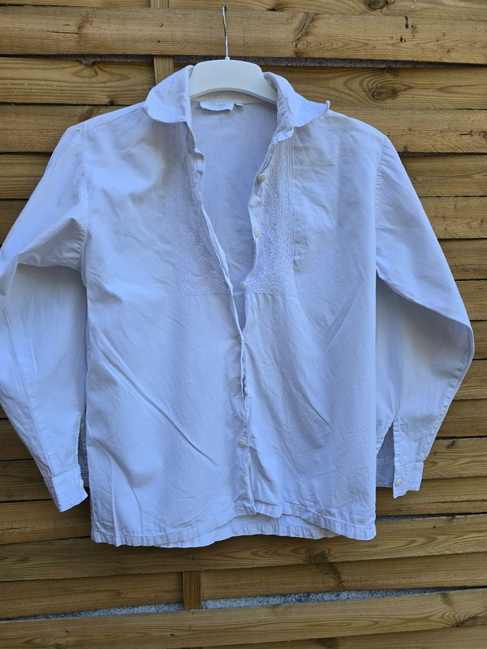 Chemisier blanc fine broderie 🍒vintage 90🍒taille 36/38/40