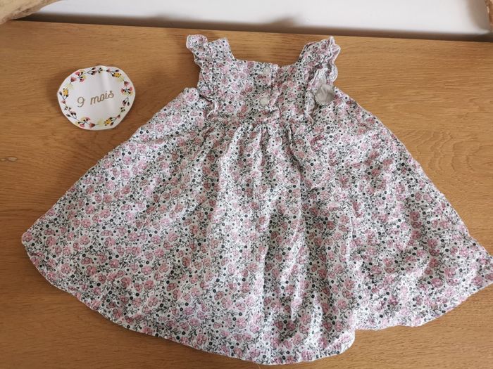 Robe liberty et culotte bloomer bébé fille 9mois obaibi tbe - photo numéro 2