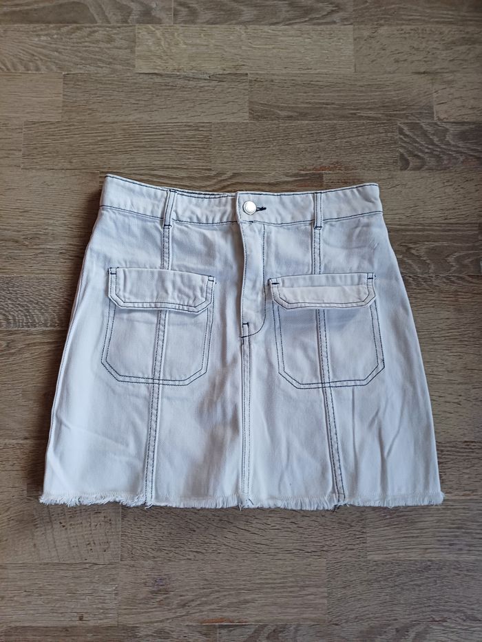 Jupe jean blanc zara taille s