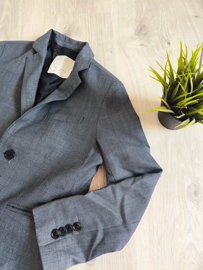 Costume garçon Zara Boys gris 9-10 ans / 140 cm - Extrafine Wool - Tailored Fit - photo numéro 7