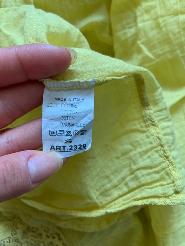 Robe jaune fluide dentelle taille s 36 - photo numéro 6