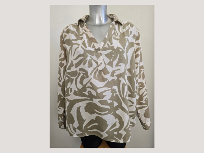 📌 Blouse Imprimé Abstrait Grain de Malice