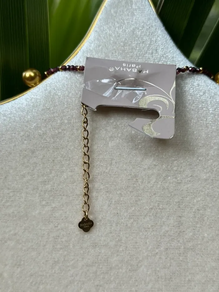 Sublime collier perles et pierres naturelles en forme de cœur habaha Paris - photo numéro 2