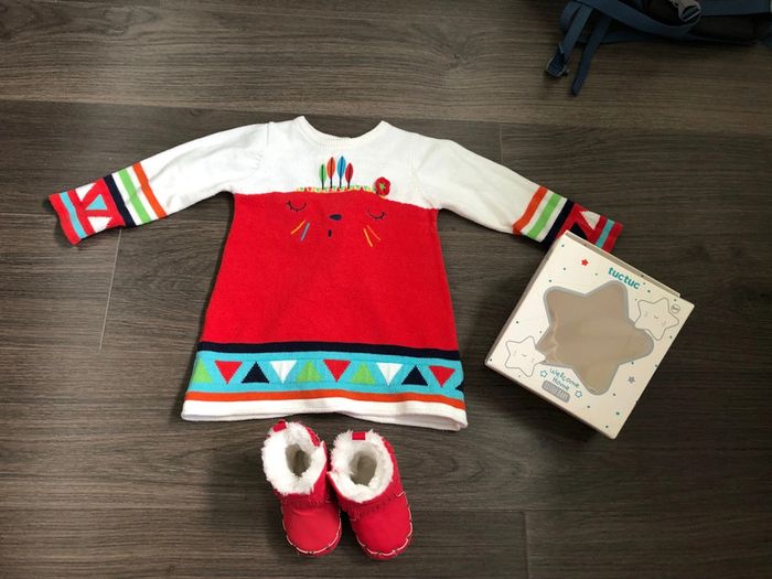 Ensemble Tuc Tuc robe et bottines 6-9 mois