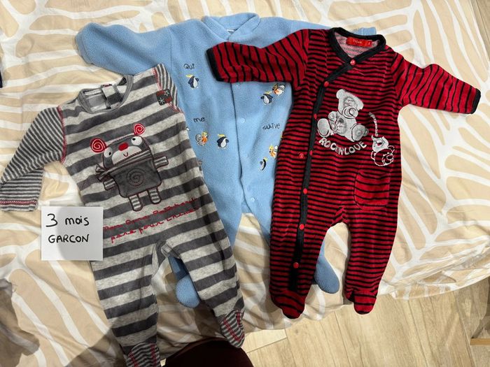 Lot 3 pyjama chaud hiver