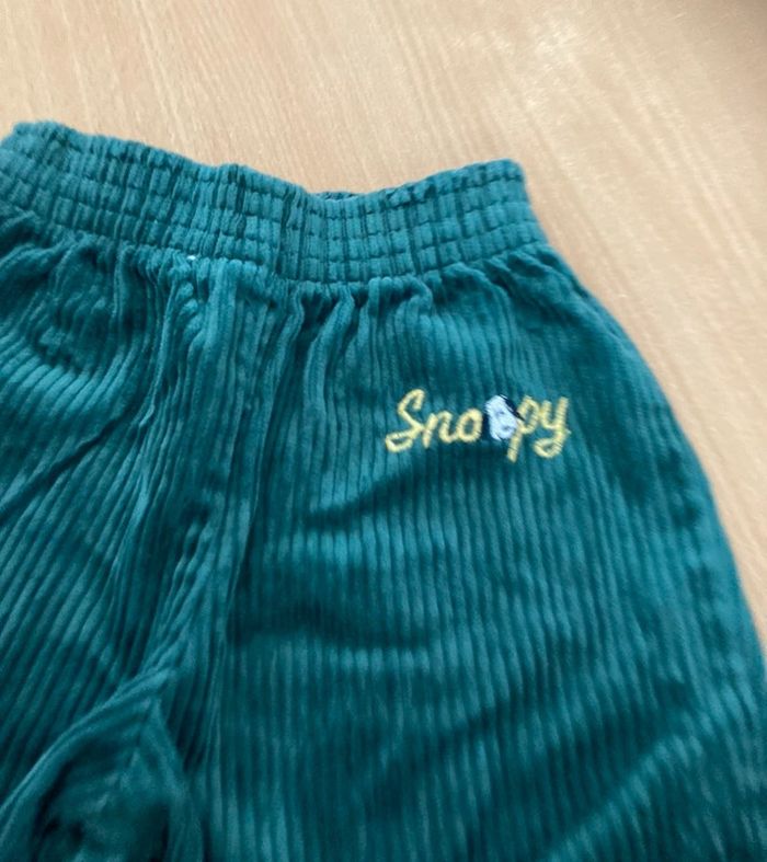 Lot de 3pantaions velour et polaire taille 6mois snoopy - photo numéro 4