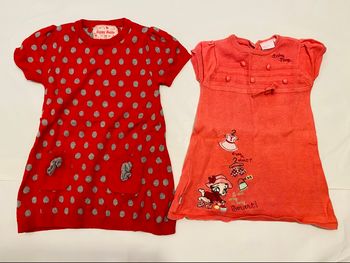 2 robes chaudes manches courtes 12 mois