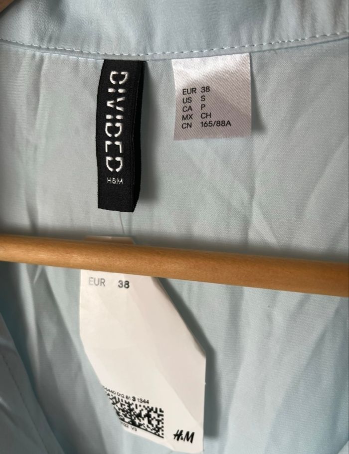 Robe chemise courte bleu clair T38 H&M neuve 🩵 - photo numéro 4