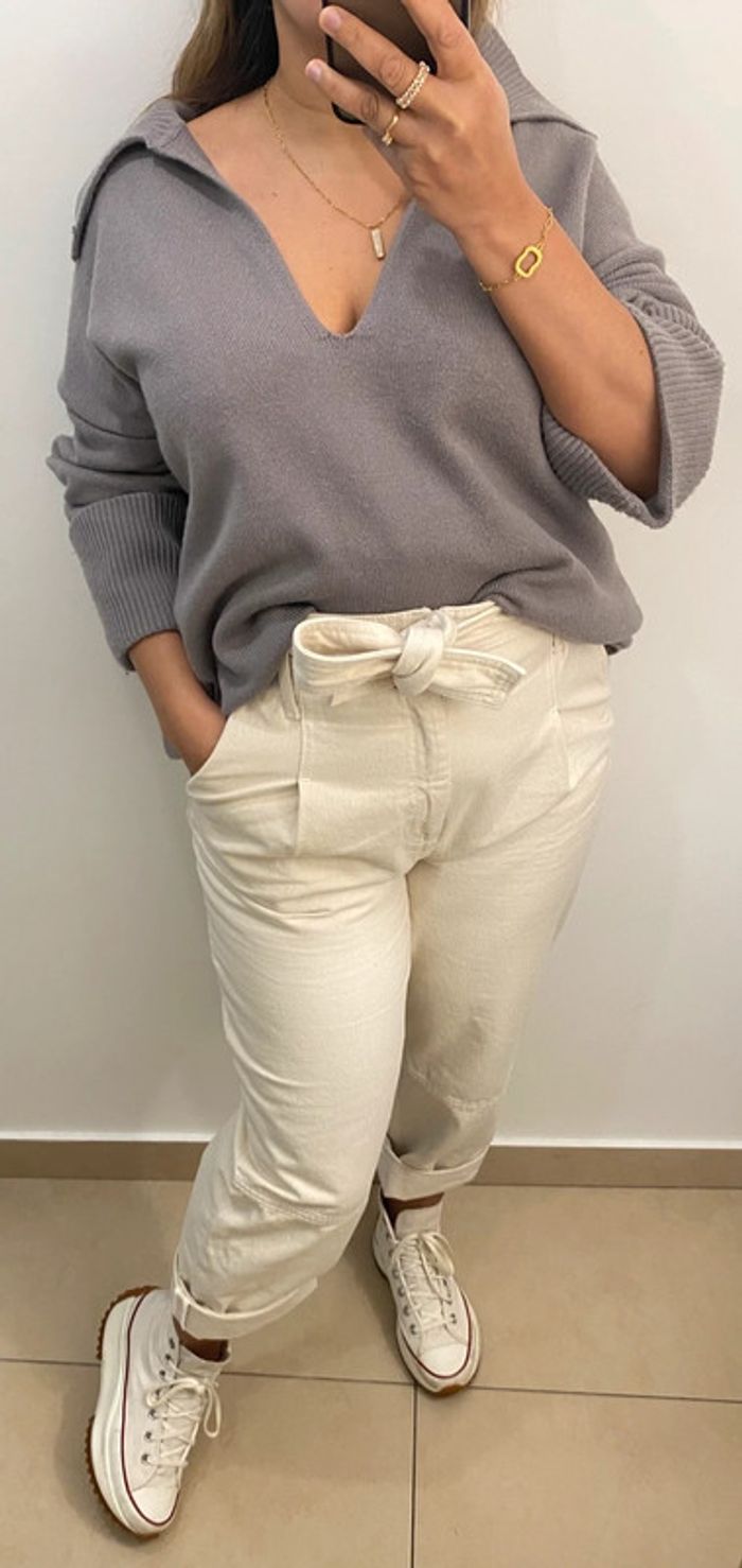Superbe Pull ZARA Oversize Col V Taille M Et Plus - photo numéro 2