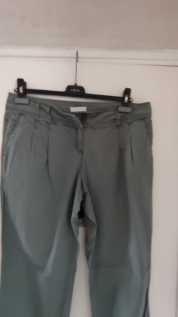 Pantalon femme en toile marque Promod taille 42 couleur kaki - photo numéro 6