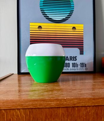 Vintage pot à glaçons en plastique vert