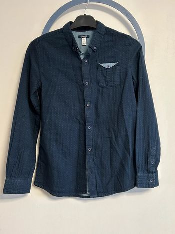 Chemise en tubique effet plumetis bleue garçon 12 ans Okaïdi