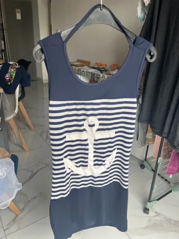 Robe légère été ancre marine