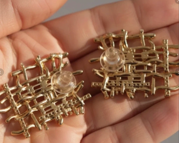 Boucles oreilles 35 mm en argent plaqué or 14 carats