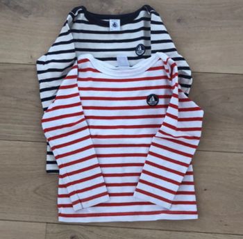 Lot de 2 Marinières petit bateau 3/4 ans