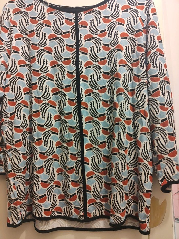 Blouse Élégante à Motifs Ondulés Christine Laure - photo numéro 3