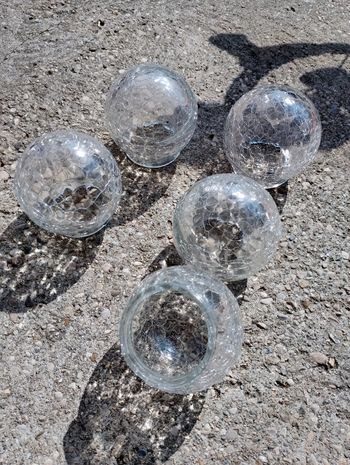Lot de 5 globes en verre (effets cassé)
