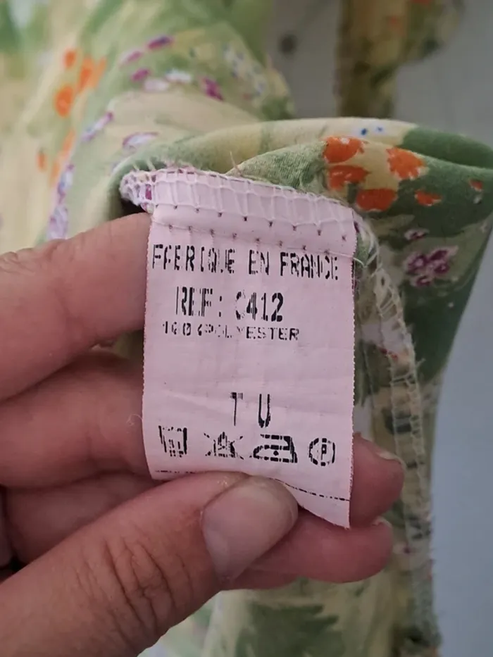 Robe courte / Tunique verte floral Taille Unique - photo numéro 6