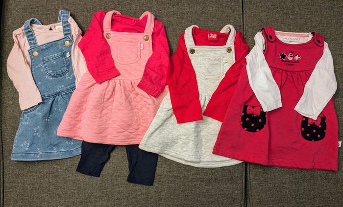 4 robes + 4 T-shirts + 1 Legging - Multimarques - 6 mois - 68 com