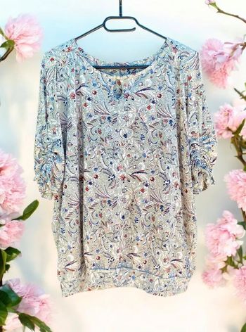 🎀 Blouse fluide femme manche 3/4 imprimé floral taille XL🎀