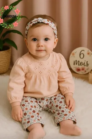 Ensemble complet 3 pièces sergent major fille 6 mois 🎀