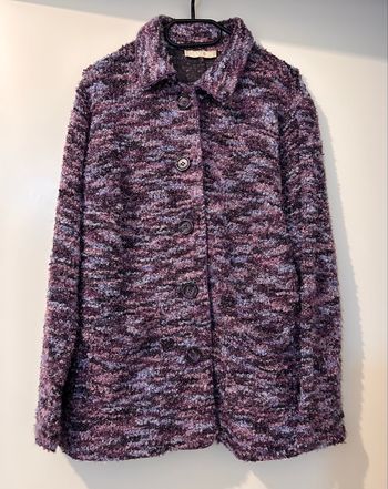 Veste effet tweed bouclé violet