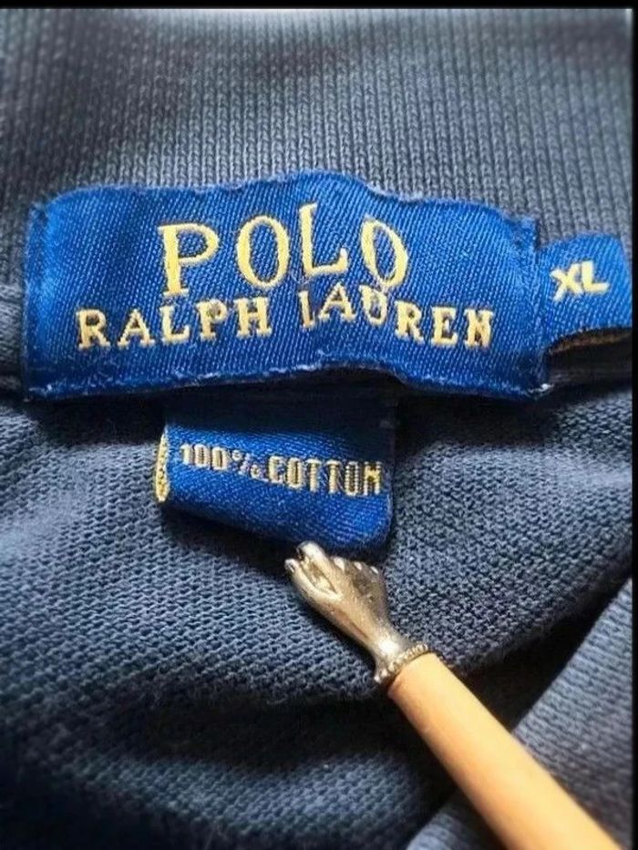 Polo  Ralph  Lauren Bleu Marine  Logo Brodé  100 % Coton  Taille XL - photo numéro 4