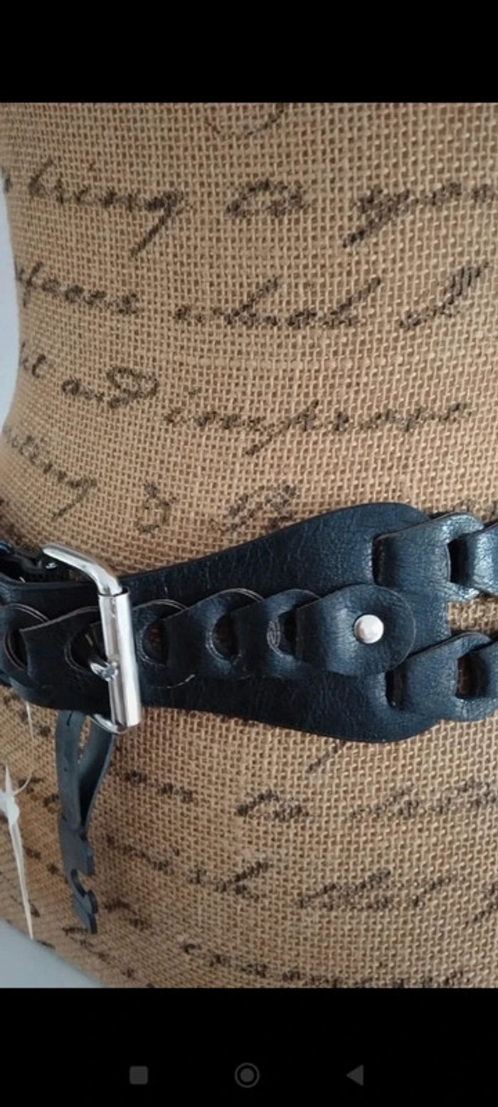 Ceinture noire deux rangs 105 cm femme - photo numéro 5