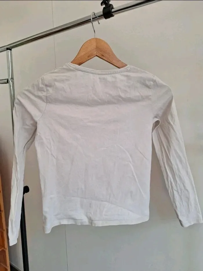 T-shirt manche longue blanc à motif enfant fille Kiabi 10 ans - photo numéro 2