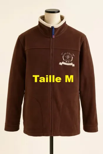 Veste polaire avec capuche marron beige Marion & Roth Taille M