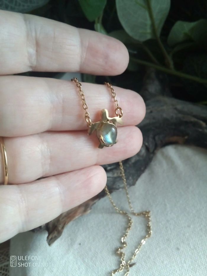 Collier tortue pierre de labradorite - photo numéro 2